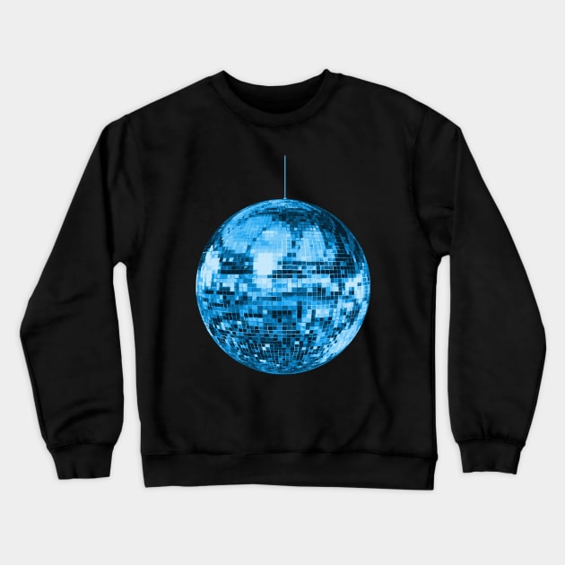 1970s Blue Disco Ball Crewneck Sweatshirt by Art by Deborah Camp